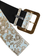 Dolce & Gabbana Multicolor Floral Jacquard Wide Waist Belt