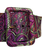 Dolce & Gabbana Multicolor Floral Jacquard Wide Waist Belt