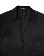 Dolce & Gabbana Black Wool Slim Fit Coat Blazer Jacket Suit