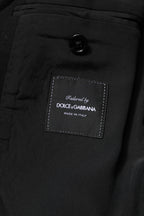Dolce & Gabbana Black Wool Slim Fit Coat Blazer Jacket Suit