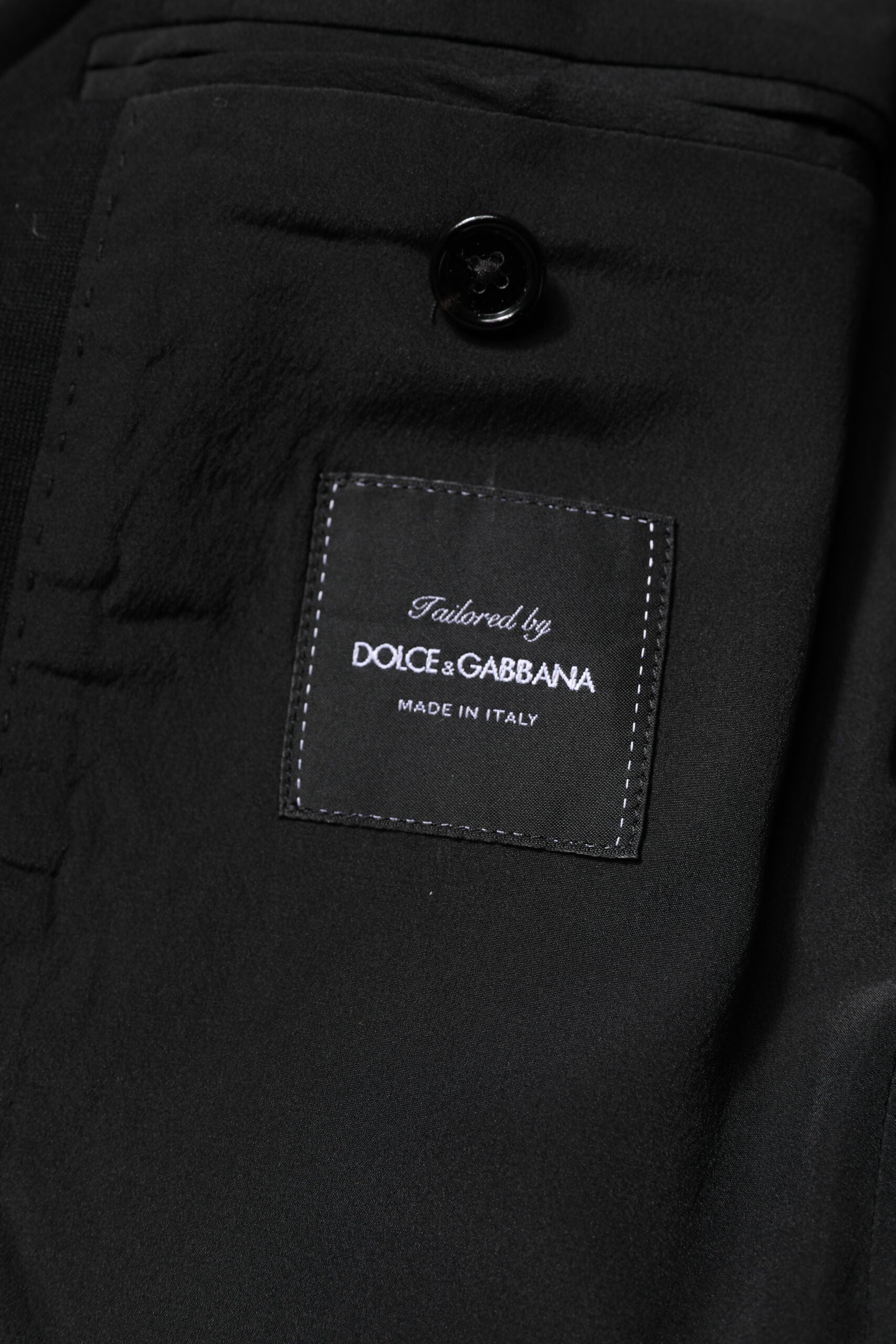 Dolce & Gabbana Black Wool Slim Fit Coat Blazer Jacket Suit