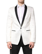 Dolce & Gabbana White Black Single Breasted Coat Blazer Suit