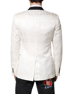 Dolce & Gabbana White Black Single Breasted Coat Blazer Suit