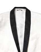 Dolce & Gabbana White Black Single Breasted Coat Blazer Suit