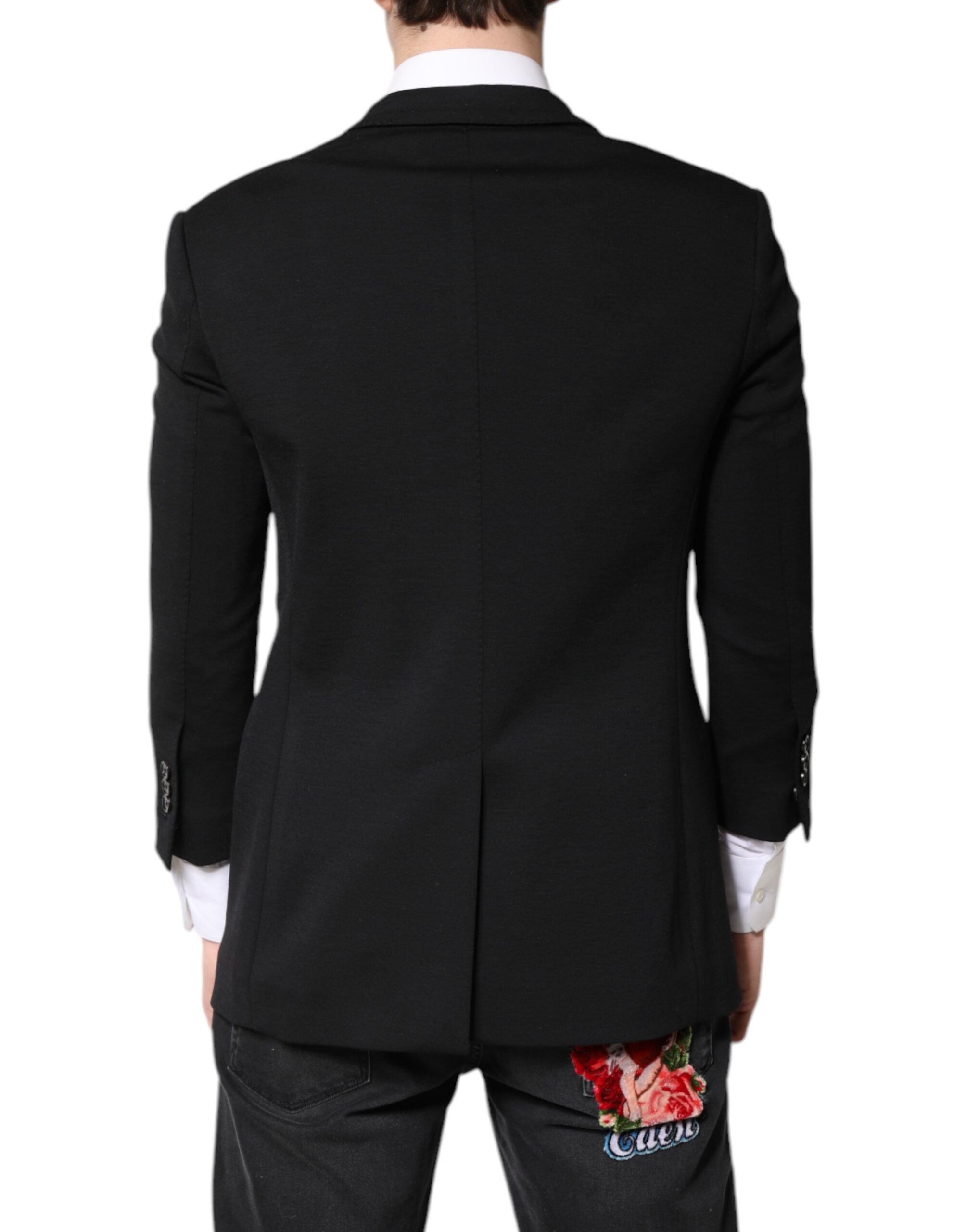 Dolce & Gabbana Black Single Breasted Men Coat Blazer Suit