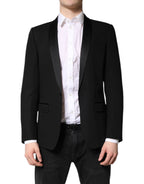 Dolce & Gabbana Black Single Breasted Men Coat MARTINI Blazer