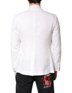 Dolce & Gabbana White Single Breasted Men Coat Blazer Suit