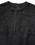 Dolce & Gabbana Black Lace STAFF Crew Neck Long Sleeves Top