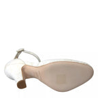 Dolce & Gabbana White Floral Jacquard Mary Janes Heels Pumps Shoes