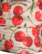 Dolce & Gabbana Beige Cotton Printed Wide Brim Bucket Hat