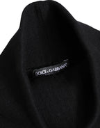 Dolce & Gabbana Black Cashmere Knitted Neck Warmer Foulard Scarf