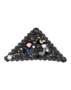 Dolce & Gabbana Black Lace Floral Applique Cotton Veil Hat