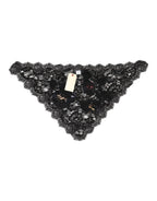 Dolce & Gabbana Black Lace Floral Applique Cotton Veil Hat