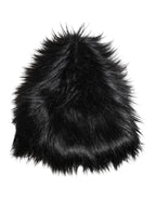 Dolce & Gabbana Black Acrylic Fur Womens Bucket Hat