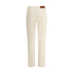 Brunello Cucinelli White Cotton Casual Pants