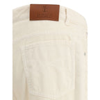 Brunello Cucinelli White Cotton Casual Pants