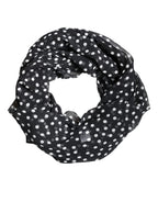 Dolce & Gabbana Black Polka Dots Polyester Wrap Shawl Scarf