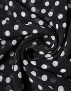Dolce & Gabbana Black Polka Dots Polyester Wrap Shawl Scarf