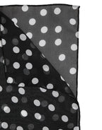 Dolce & Gabbana Black Polka Dots Polyester Wrap Shawl Scarf
