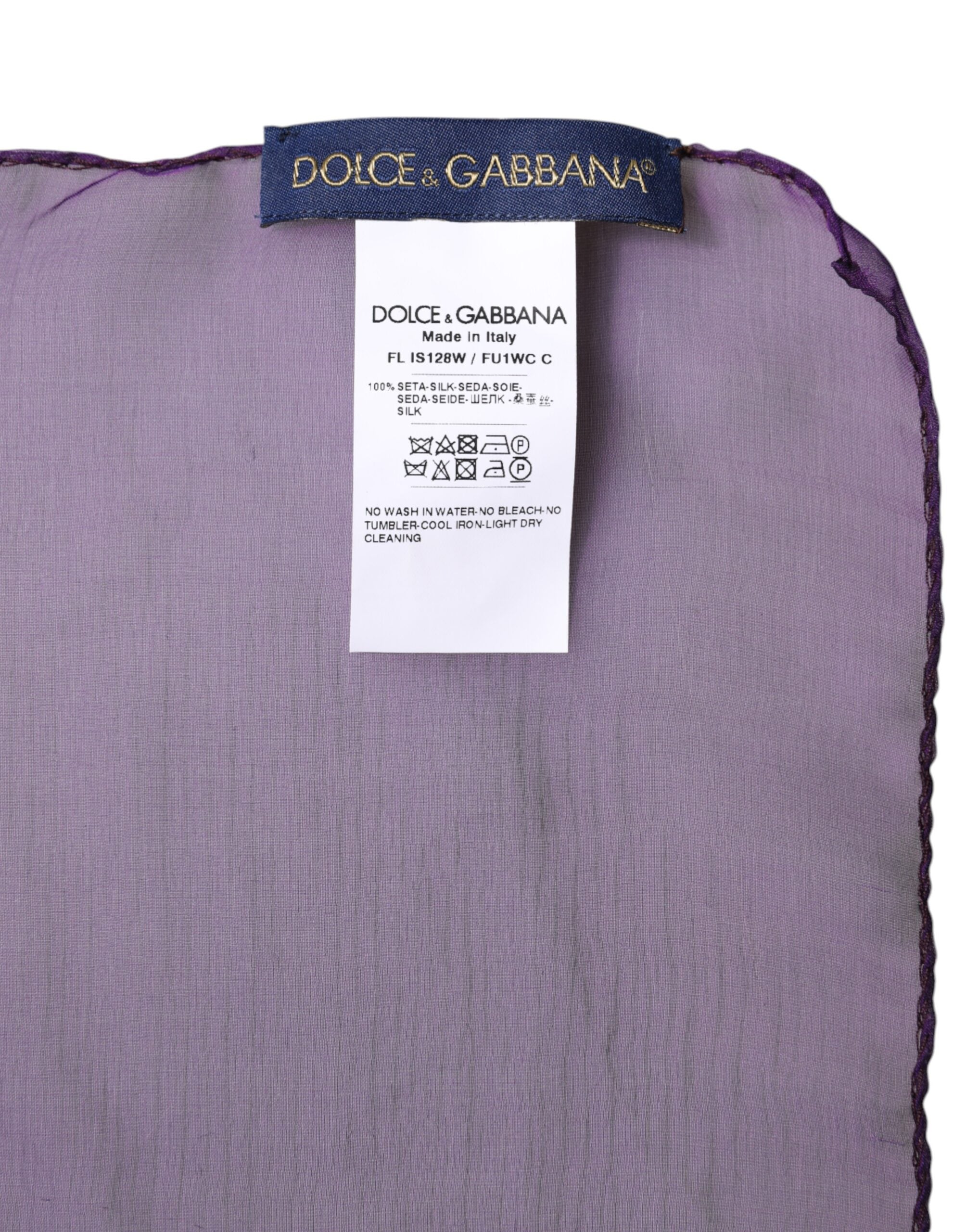 Dolce & Gabbana Purple Silk Rectangle Wrap Shawl Scarf