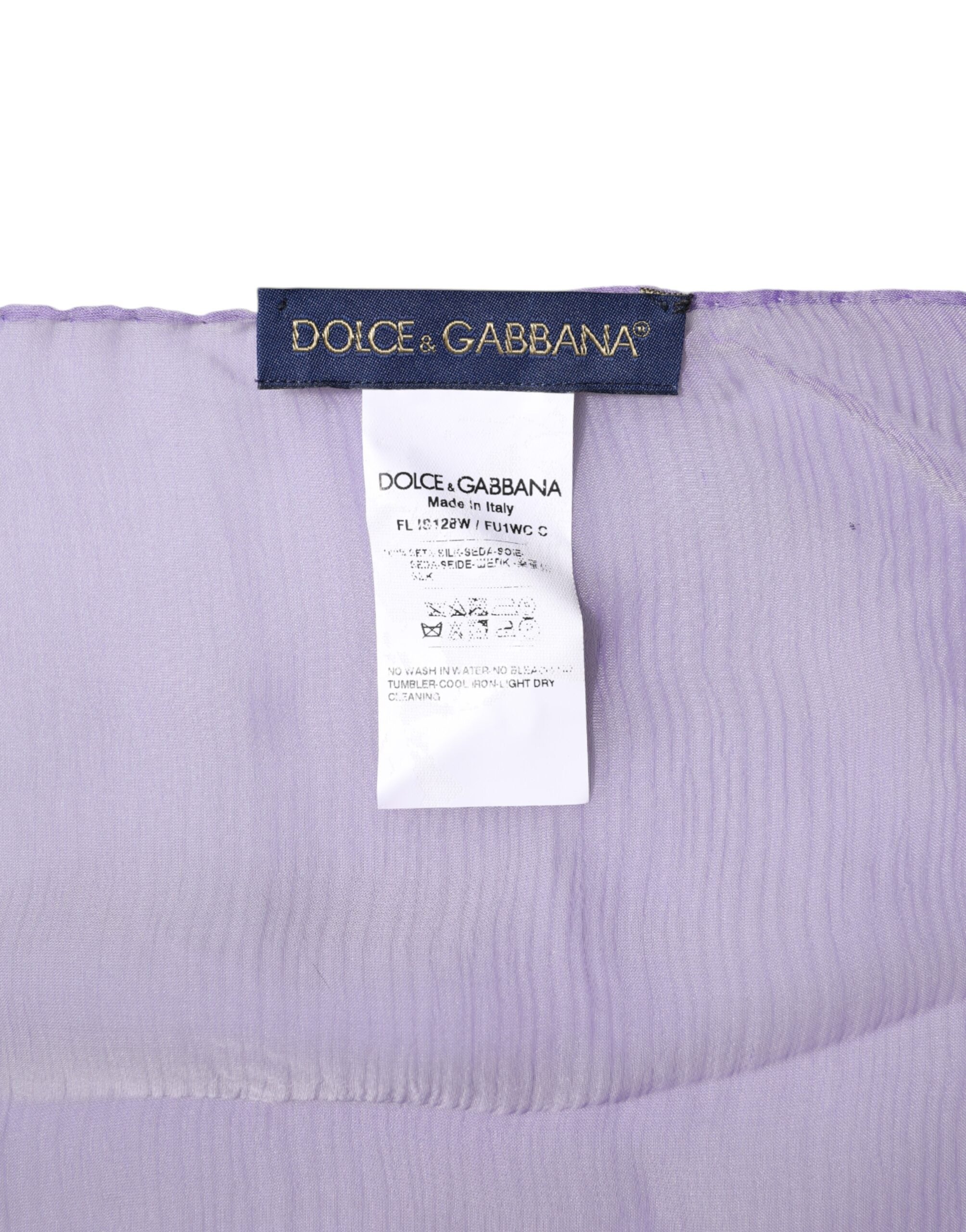 Dolce & Gabbana Purple Silk Rectangle Wrap Shawl Scarf