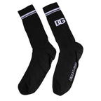 Dolce & Gabbana Black Cotton Logo Mid Calf Men Socks