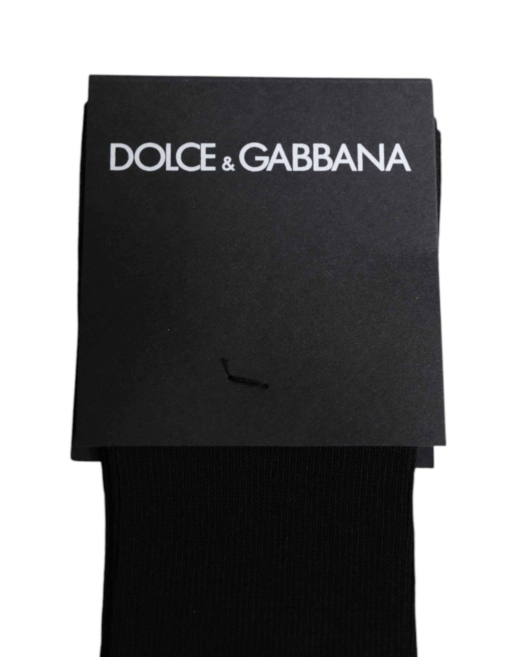 Dolce & Gabbana Black Viscose Logo Over The Calf Socks
