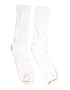 Dolce & Gabbana White Cotton Solid Mid Calf Men Socks