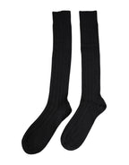 Dolce & Gabbana Black DG Logo Print Over The Calf Socks