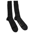 Dolce & Gabbana Black Stretch Logo Mid Calf Men Socks