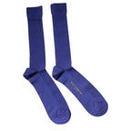 Dolce & Gabbana Purple Cotton Logo Over The Calf Socks