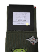 Dolce & Gabbana Green Nylon DG Bear Printed Mid Calf Socks
