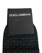 Dolce & Gabbana Black Polka Dots Cotton Mid Calf Socks