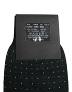 Dolce & Gabbana Black Polka Dots Cotton Mid Calf Socks