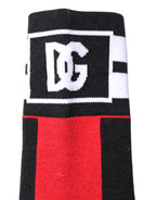 Dolce & Gabbana Red Cotton Stretch Printed Socks