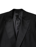 Dolce & Gabbana Black Wool Single Breasted Coat Blazer