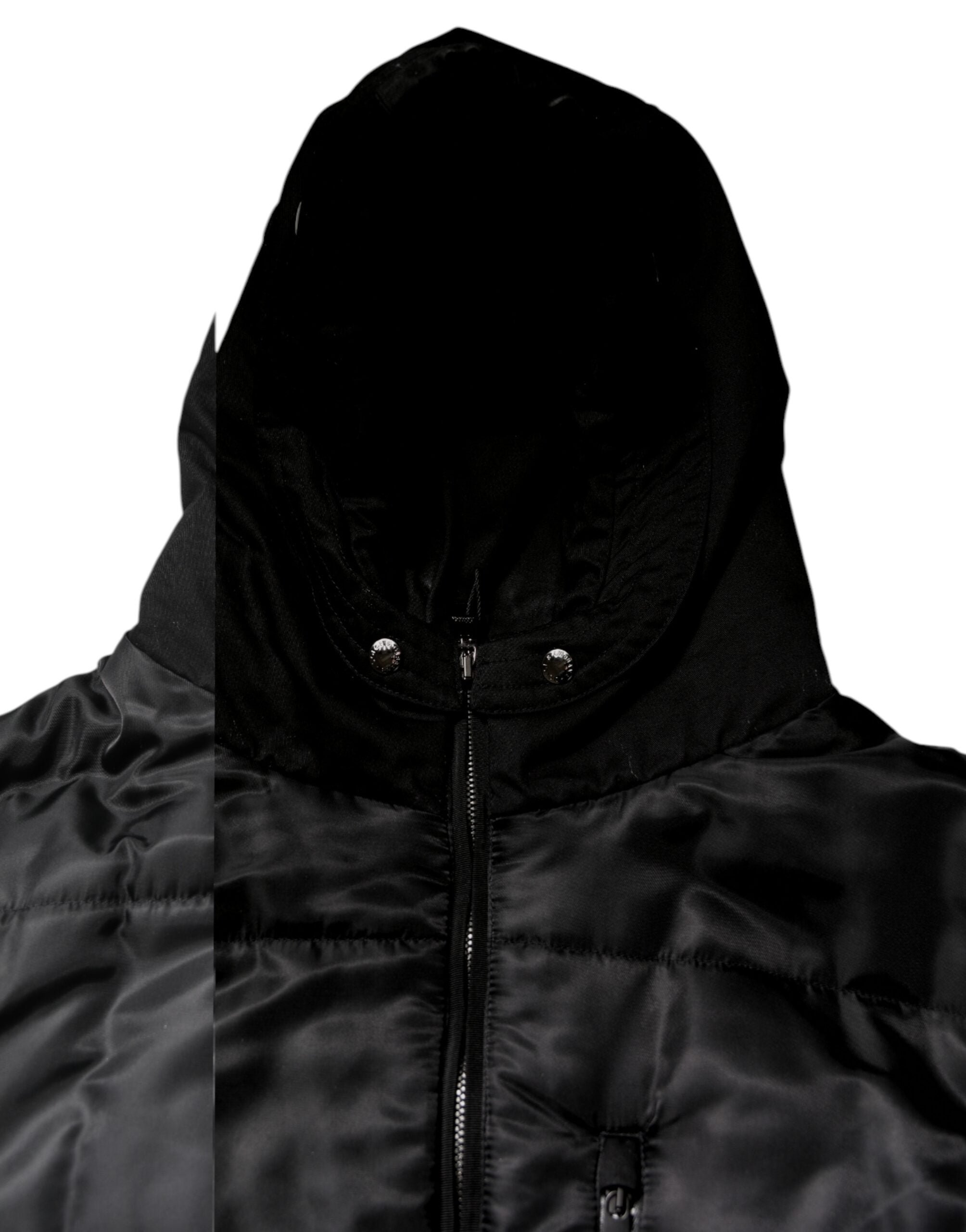 Dolce & Gabbana Black Hooded Parka Winter Men Coat Jacket