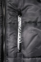 Dolce & Gabbana Black Hooded Parka Winter Men Coat Jacket