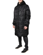 Dolce & Gabbana Black Hooded Parka Coat Winter Jacket