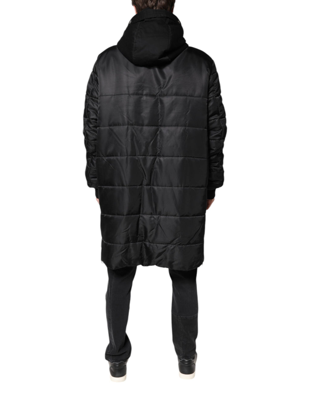 Dolce & Gabbana Black Hooded Parka Coat Winter Jacket