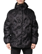 Dolce & Gabbana Black Hooded Parka Coat Winter Jacket