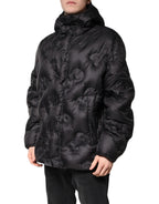 Dolce & Gabbana Black Hooded Parka Coat Winter Jacket