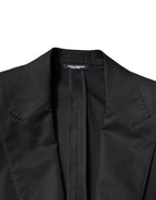 Dolce & Gabbana Black Cotton Single Breasted Men Coat Blazer