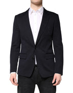 Dolce & Gabbana Black Wool Single Breasted Coat Suit Blazer
