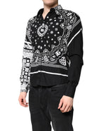 Dolce & Gabbana Black White Bandana MARTINI Casual Shirt