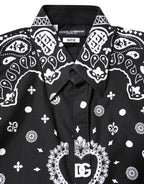 Dolce & Gabbana Black White Bandana MARTINI Casual Shirt