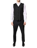 Dolce & Gabbana Black Double Breasted Formal 3 Piece Suit