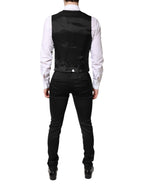 Dolce & Gabbana Black Single Breasted Formal Blazer with Vest
