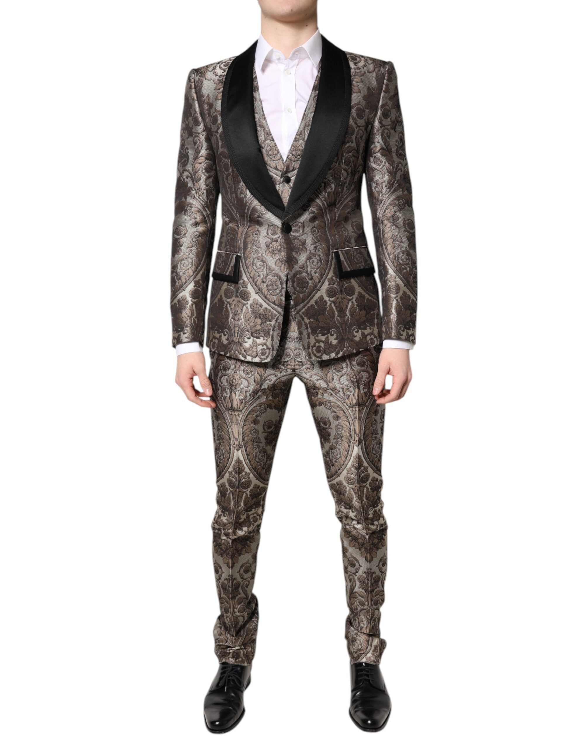 Dolce & Gabbana Multicolor Jacquard Single Breasted 3 Piece Suit