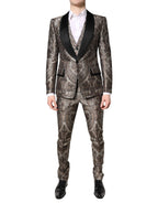 Dolce & Gabbana Multicolor Jacquard Single Breasted 3 Piece Suit